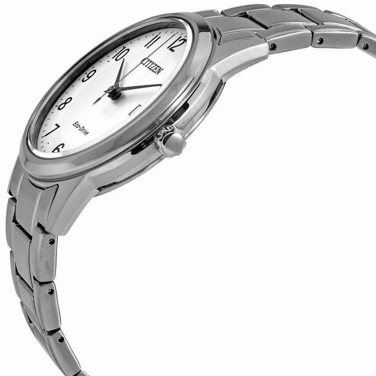 Citizen Men's Watch - Eco-Drive White Dial Stainless Steel Bracelet | AW1231-58B