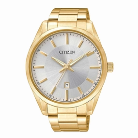 Citizen Men's Watch - Japanese Quartz Silver Dial Yellow Gold Bracelet | BI1032-58A
