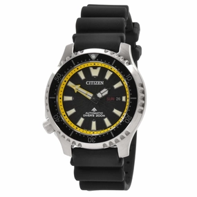 Citizen Men's Watch - Promaster Automatic Black and Yellow Dial Strap | NY0130-08E