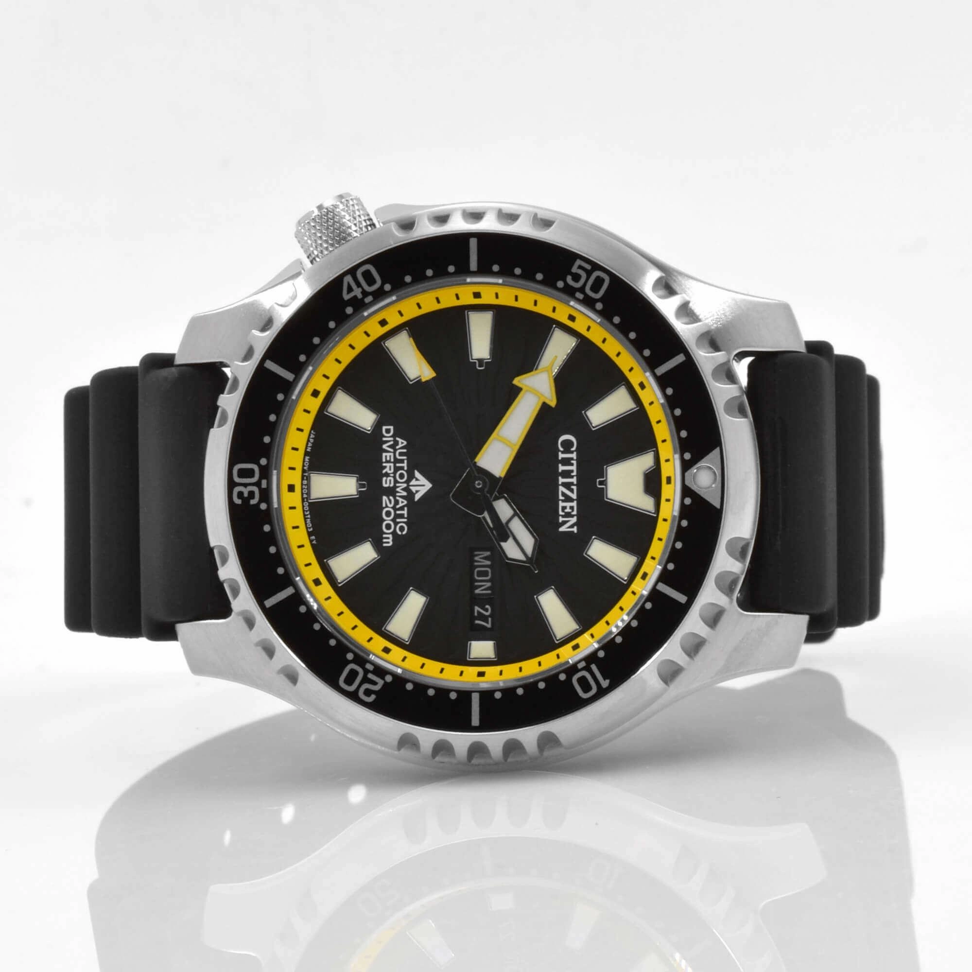 Citizen Men's Watch - Promaster Automatic Black and Yellow Dial Strap | NY0130-08E