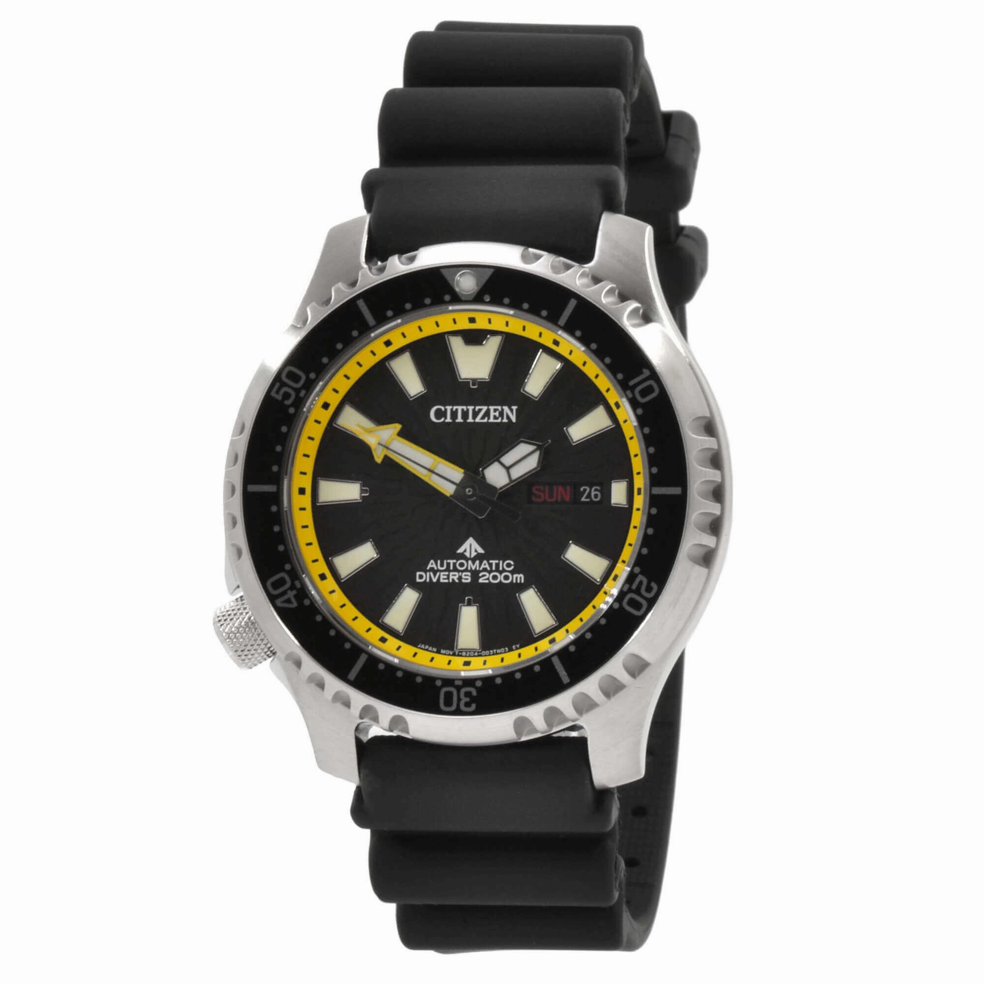 Citizen Men's Watch - Promaster Automatic Black and Yellow Dial Strap | NY0130-08E