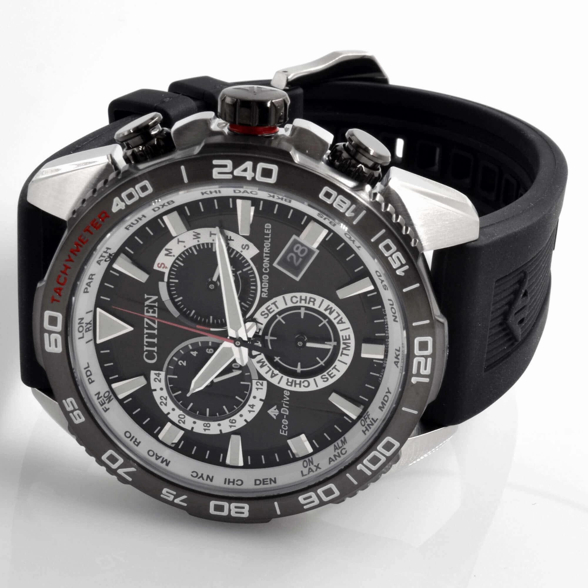 Citizen Men's Watch - Promaster Chronograph Black Polyurethane Strap | CB5036-10X