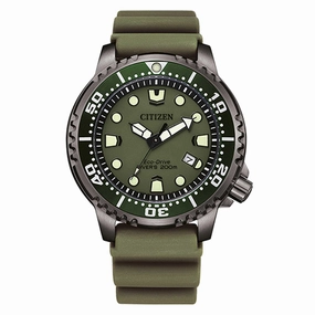 Citizen Men's Watch - Promaster Eco-Drive Olive Green Dial Rubber Strap | BN0157-11X