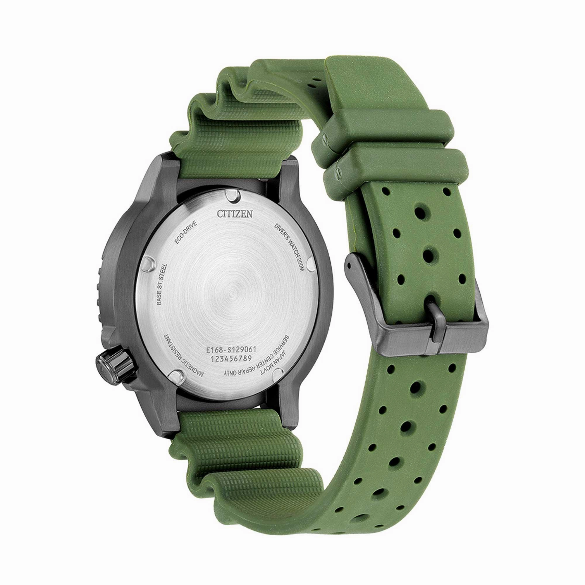 Citizen Men's Watch - Promaster Eco-Drive Olive Green Dial Rubber Strap | BN0157-11X
