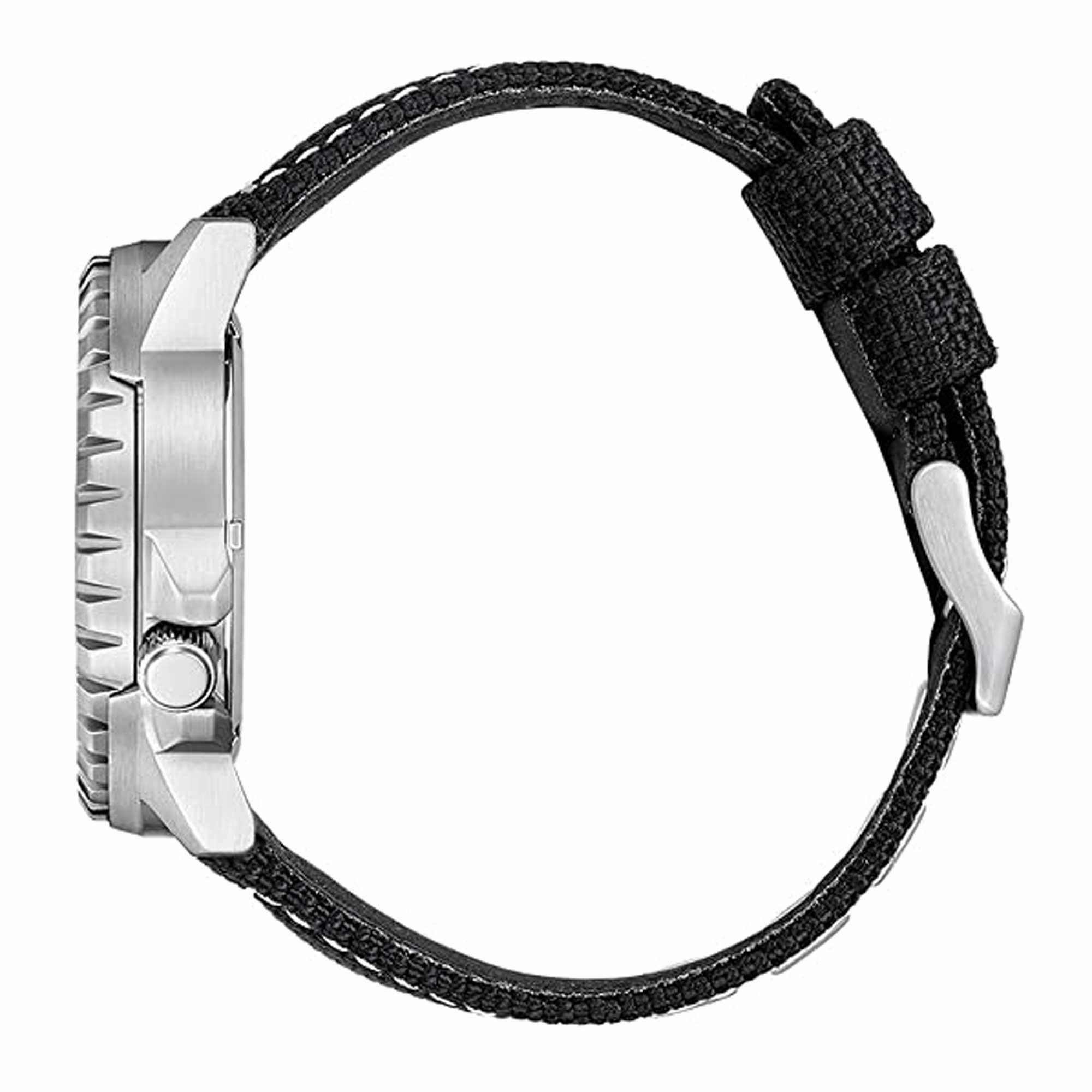 Citizen Men's Watch - Rotating Bezel Black Nylon Strap Date Display | NJ2198-16X