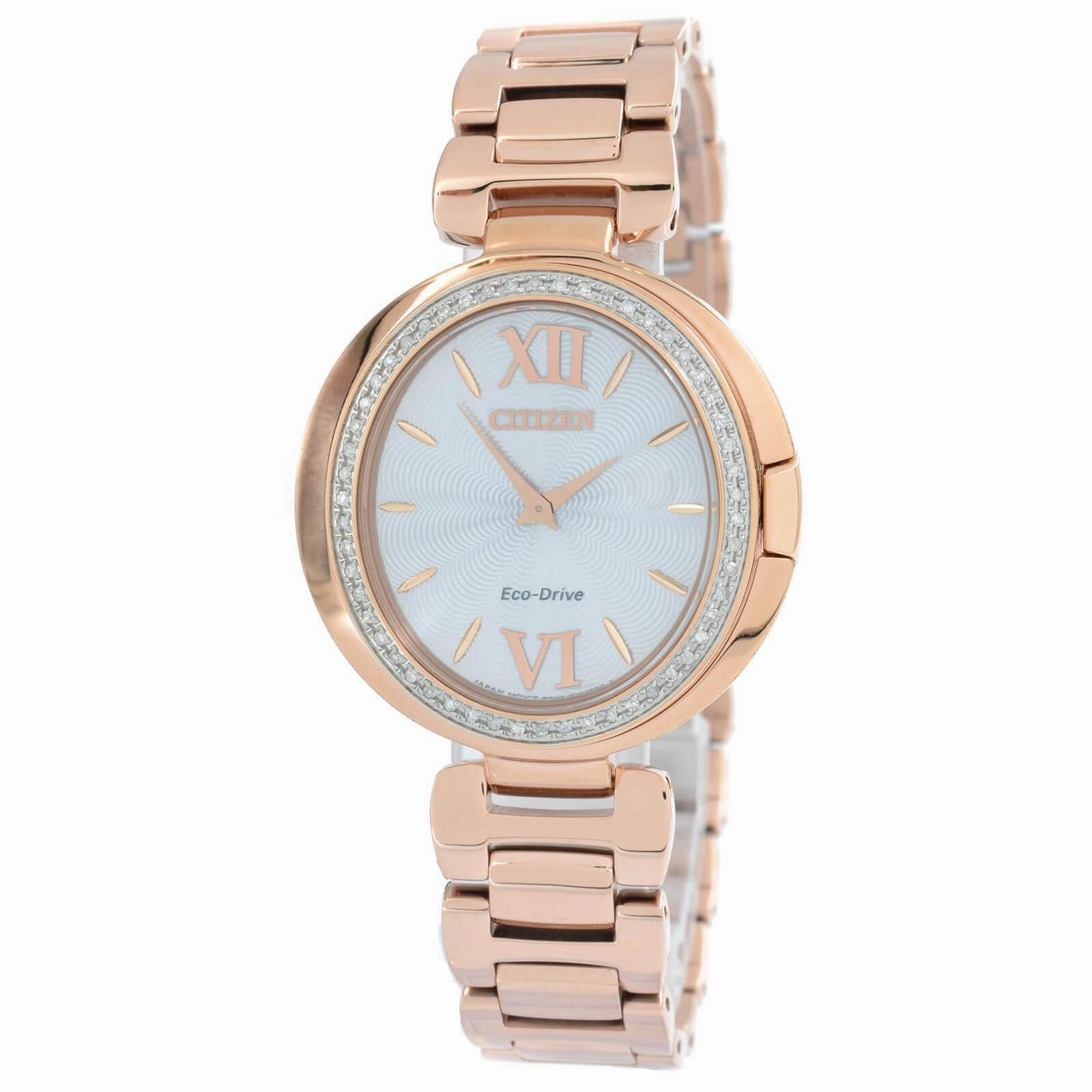 Citizen Women's Eco Drive Watch - Capella Diamond Rose Gold Tone Bracelet | EX1500-52A