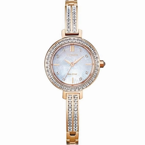 Citizen Women's Eco Drive Watch - Silhouette Crystal Rose Gold Bracelet | EM0863-53D