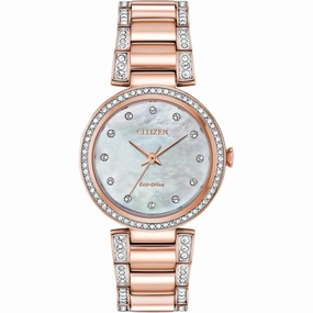 Citizen Women's Watch - Silhouette Crystal White MOP Dial Bracelet | EM0843-51D