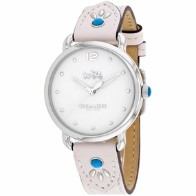 Coach Women's Watch - Delancey Quartz White Dial White Leather Strap | 14502702