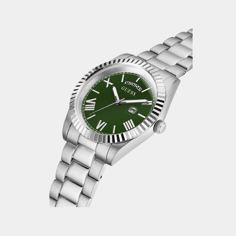 Connoisseur Men Quartz Green Dial Analog Stainless Steel Watch GW0265G10