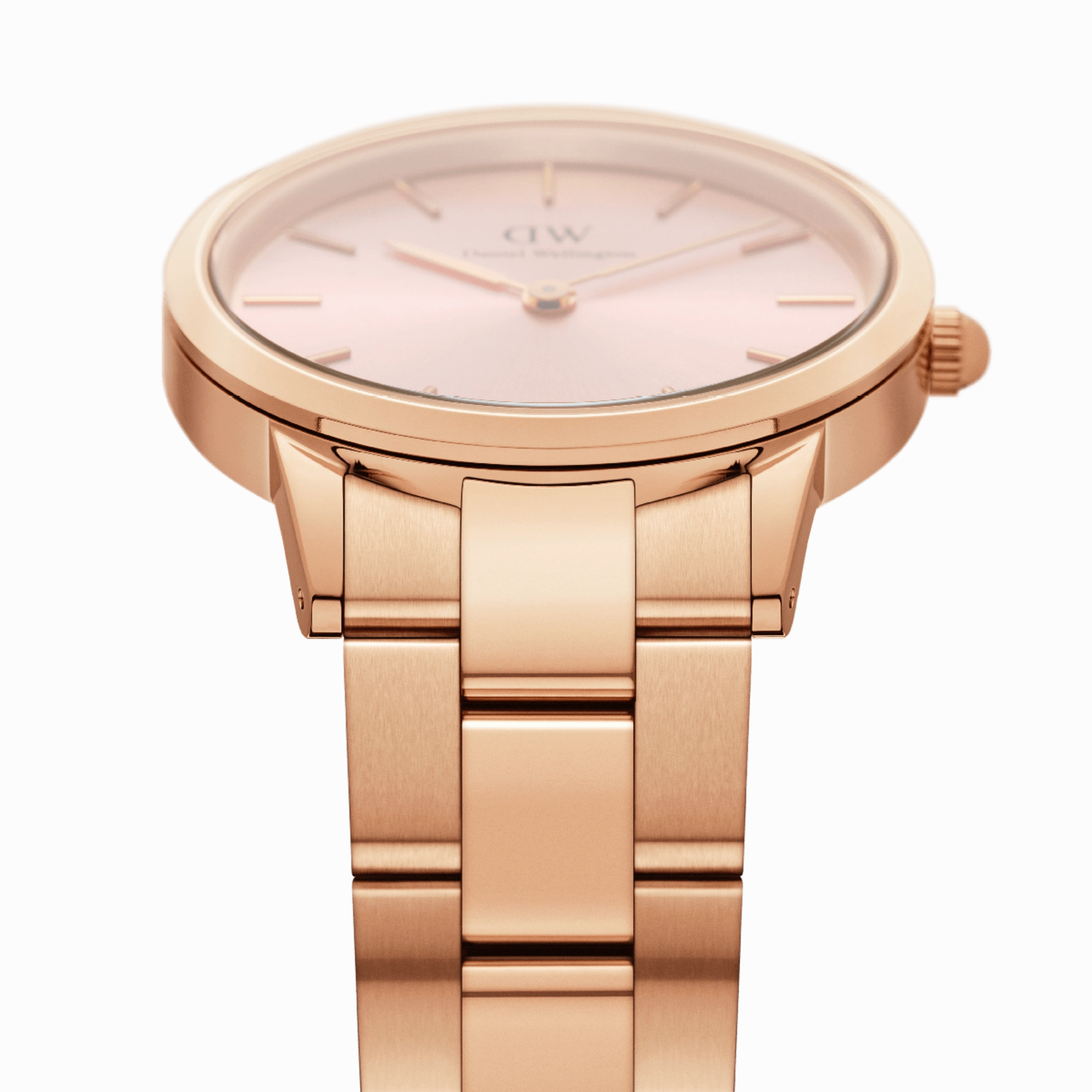 Daniel Wellington Iconic Link 28mm Light Pink Dial Watch DW00100370