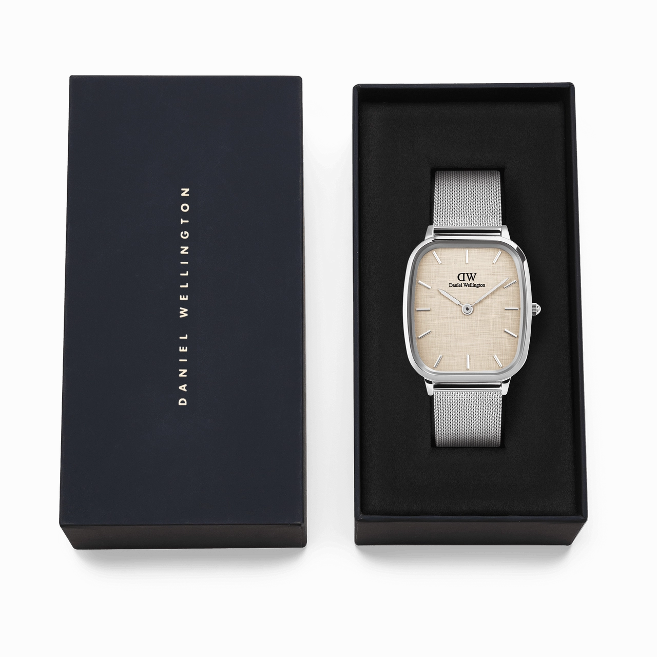 Daniel Wellington Marlon Sterling Vintage Linen Pattern Dial Watch DW00100814