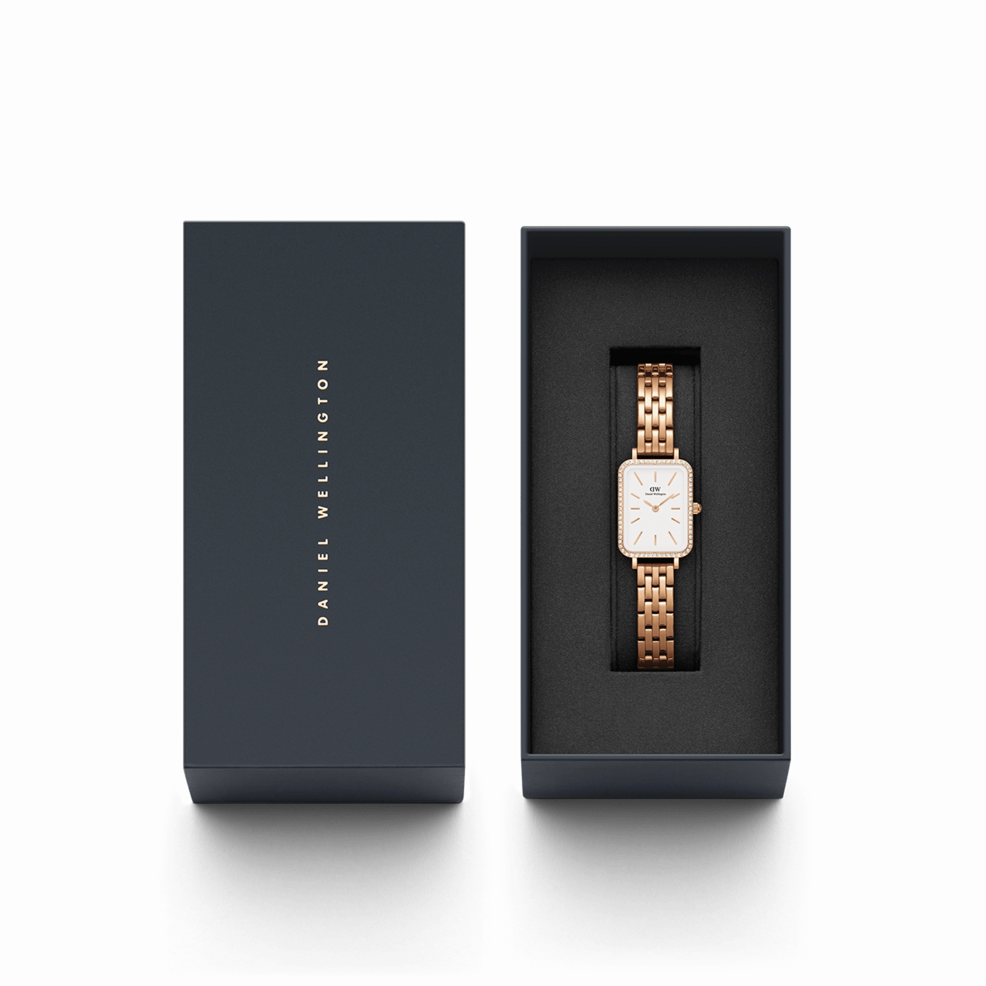 Daniel Wellington Quadro 20X26mm Bezel 5-Link White Dial Watch DW00100672