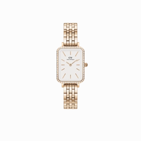 Daniel Wellington Quadro 20X26mm Bezel 5-Link White Dial Watch DW00100672