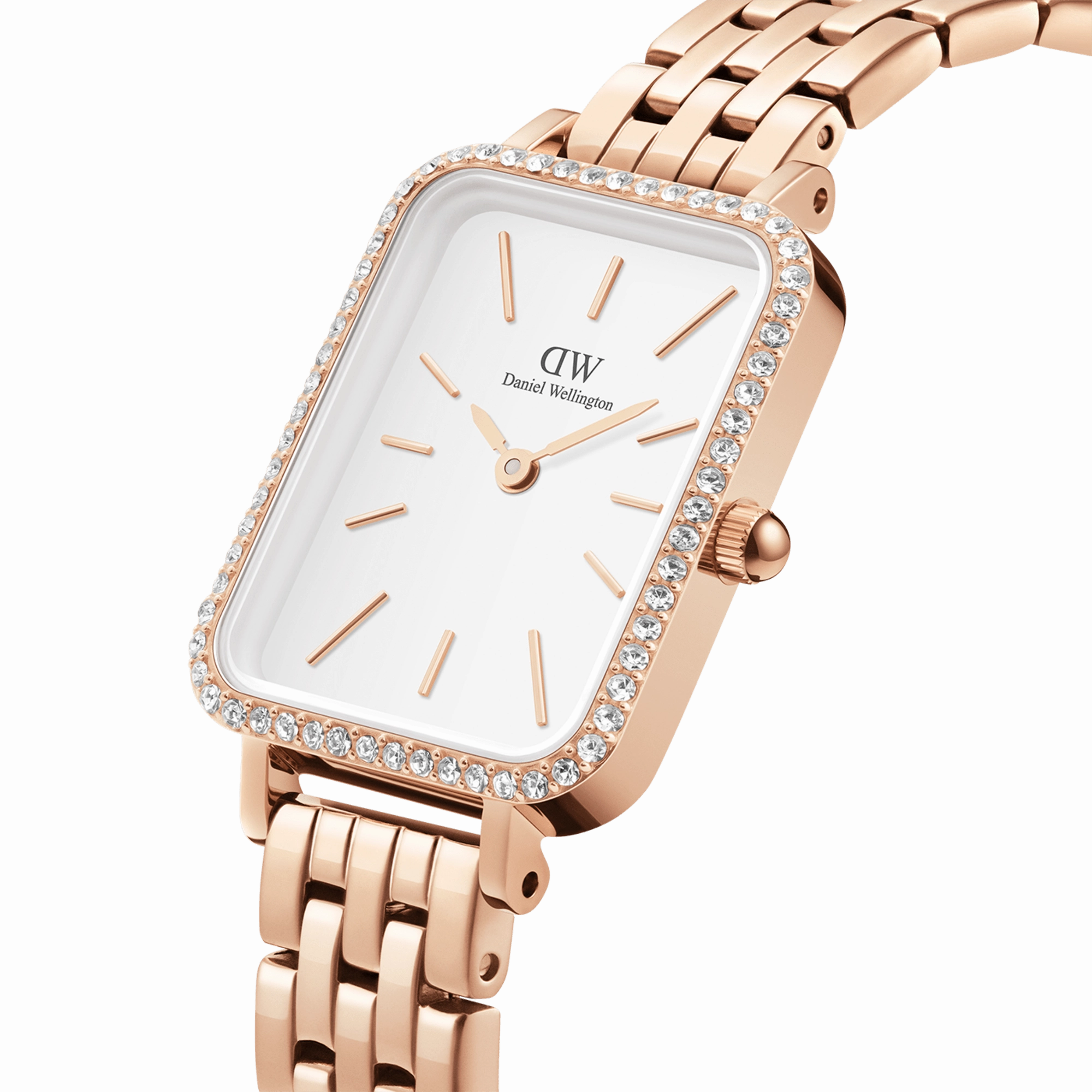 Daniel Wellington Quadro 20X26mm Bezel 5-Link White Dial Watch DW00100672