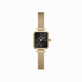 Daniel Wellington Quadro Mini Evergold Onyx Watch 15.4x18.2mm