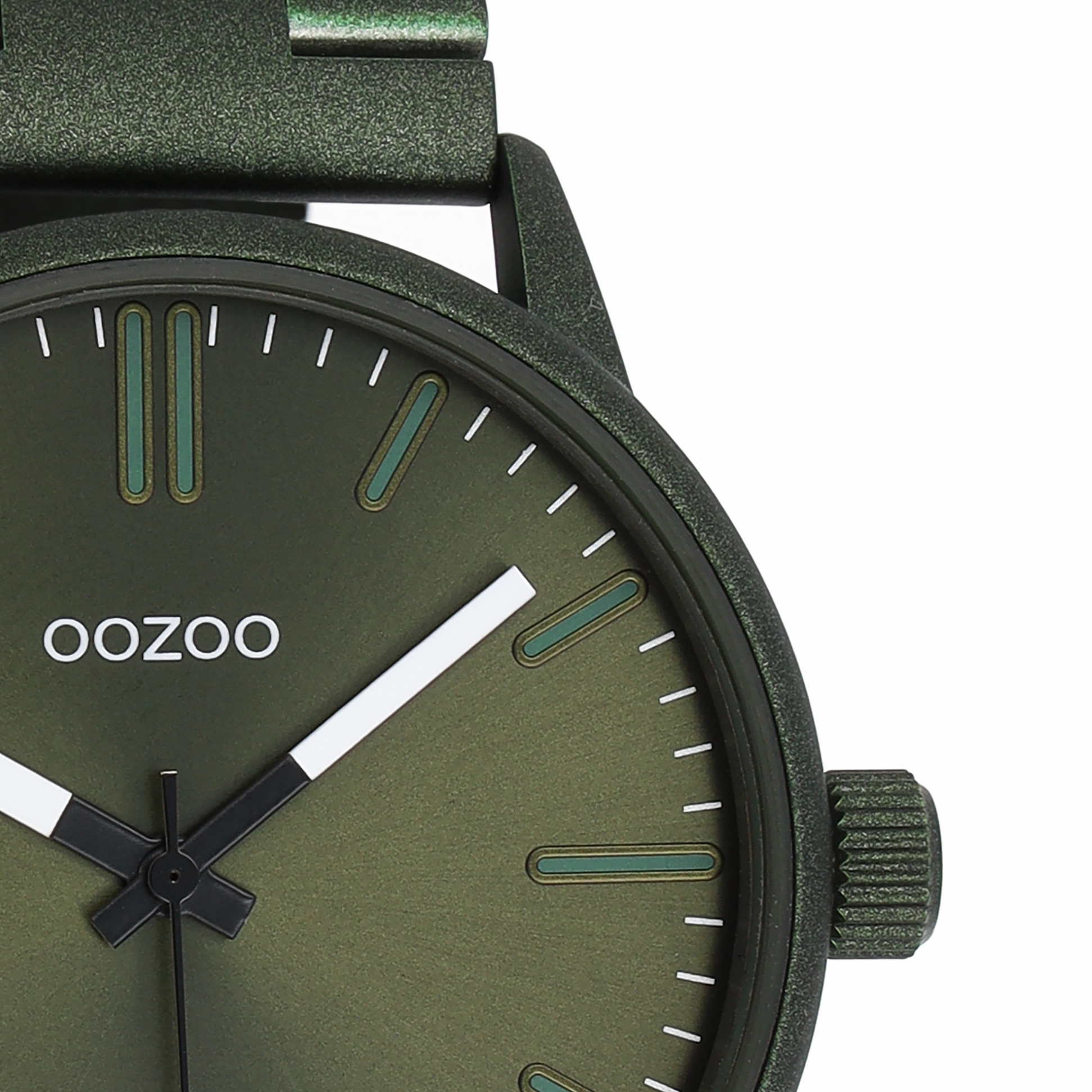 Dark green OOZOO watch with stainless steel bracelet - C11402