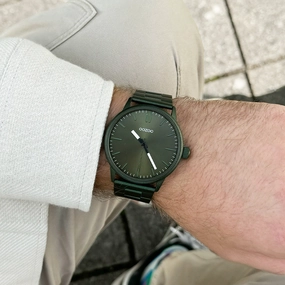 Dark green OOZOO watch with stainless steel bracelet - C11402