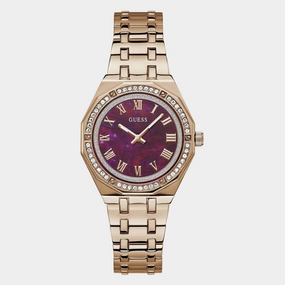 Desire Women Quartz Purple Dial Analog Stainless Steel Watch GW0770L3