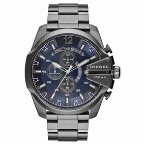 Diesel DZ4329 Mega Chief chronograph Blue Dial Analog Stainless Steel Men's Watch