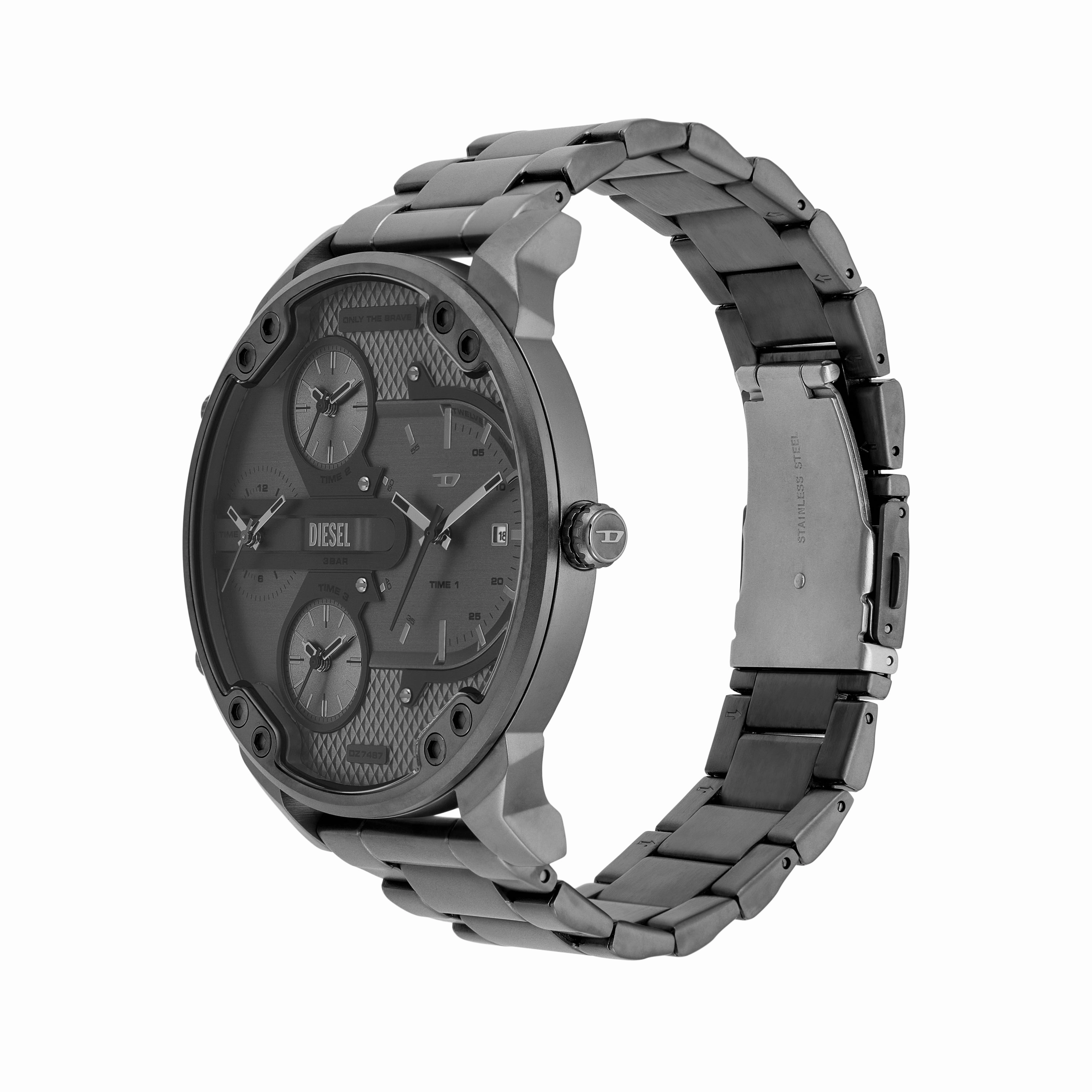 Diesel Mr. Daddy Slim Grey Dial Stainless Steel Watch DZ7487