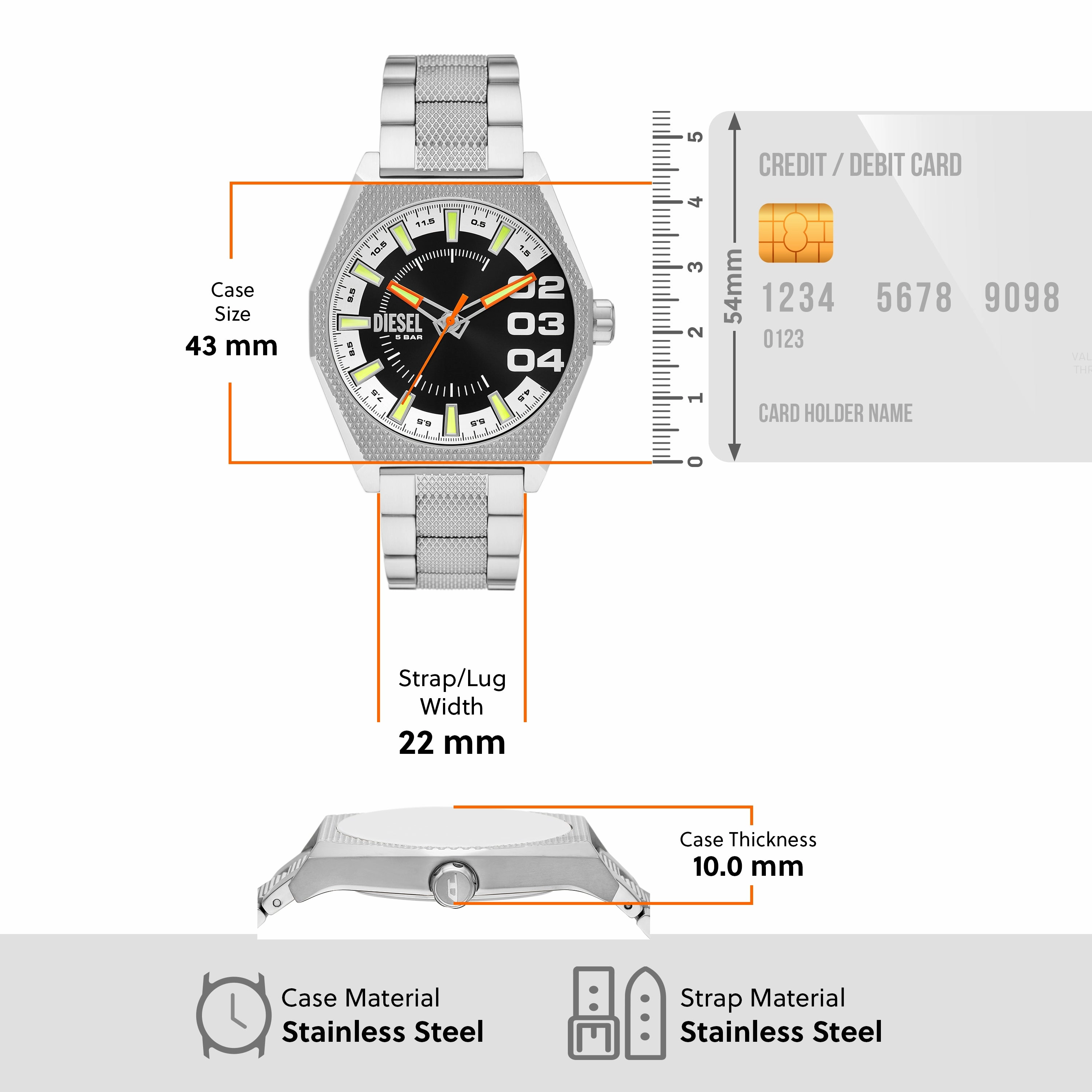 Diesel Scraper Silver Mens Watch DZ2172