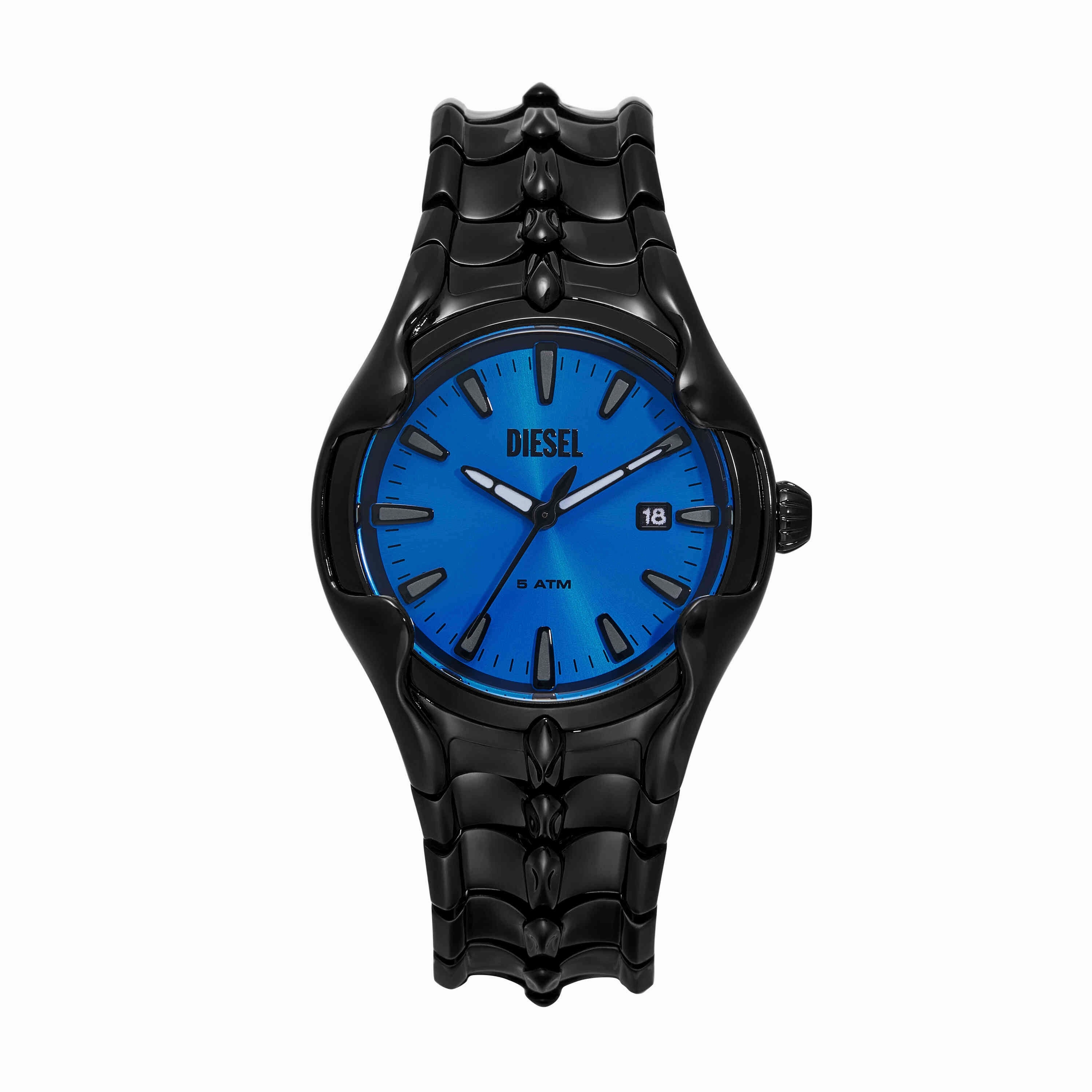 Diesel Vert Three-Hand Date Black Stainless Steel Watch DZ2198
