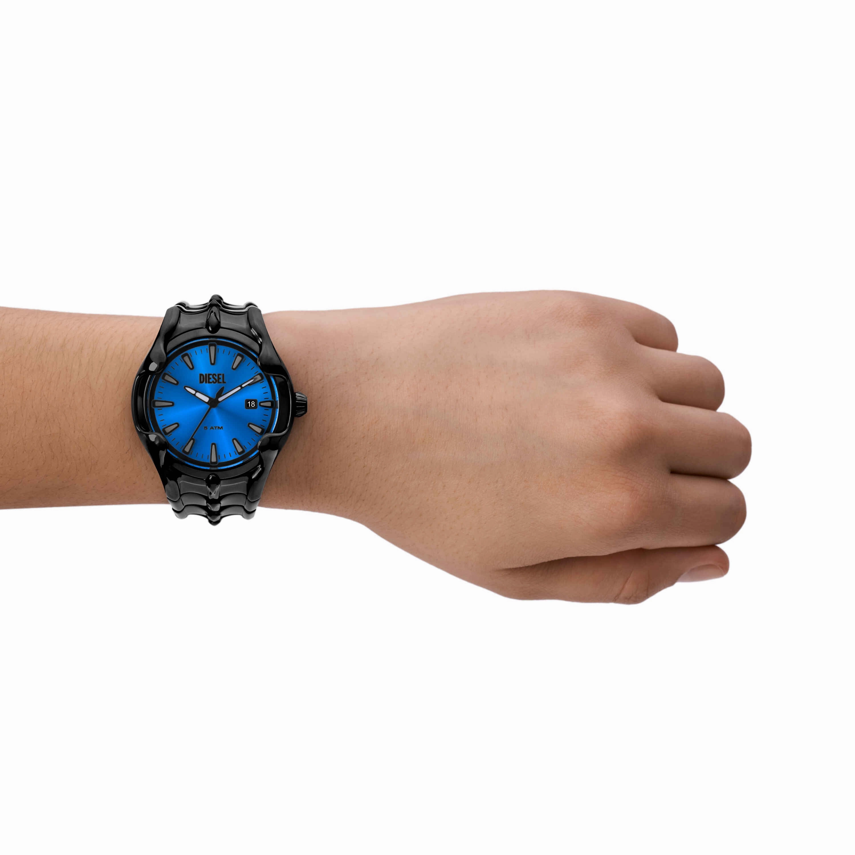Diesel Vert Three-Hand Date Black Stainless Steel Watch DZ2198