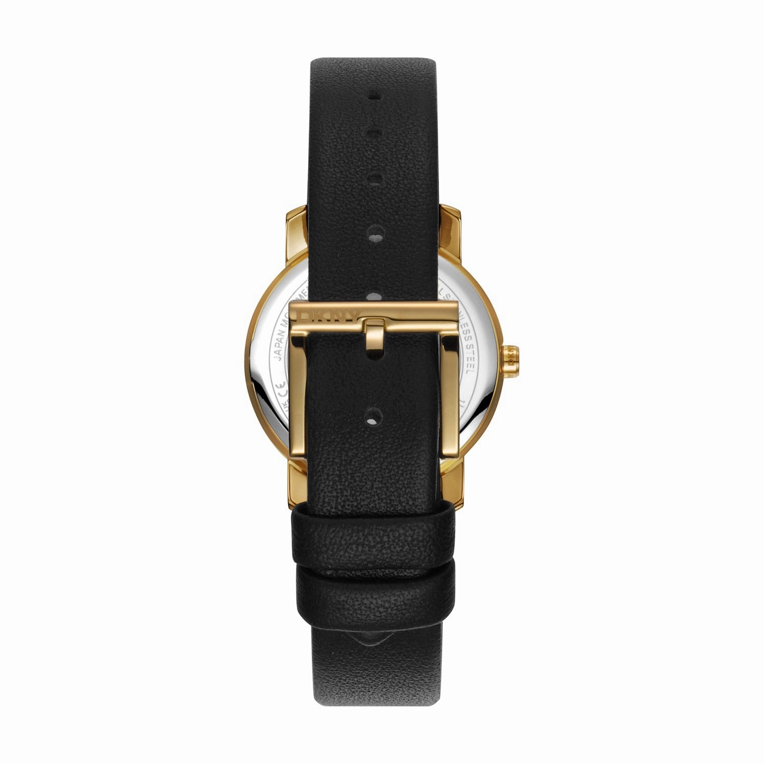 DKNY Astoria Glitz Silver Dial Black Leather Strap Watch DK1L065L0025