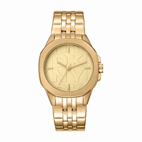 DKNY Brooklyn Midi Champagne Dial Stainless Steel Watch DK1L012M0065