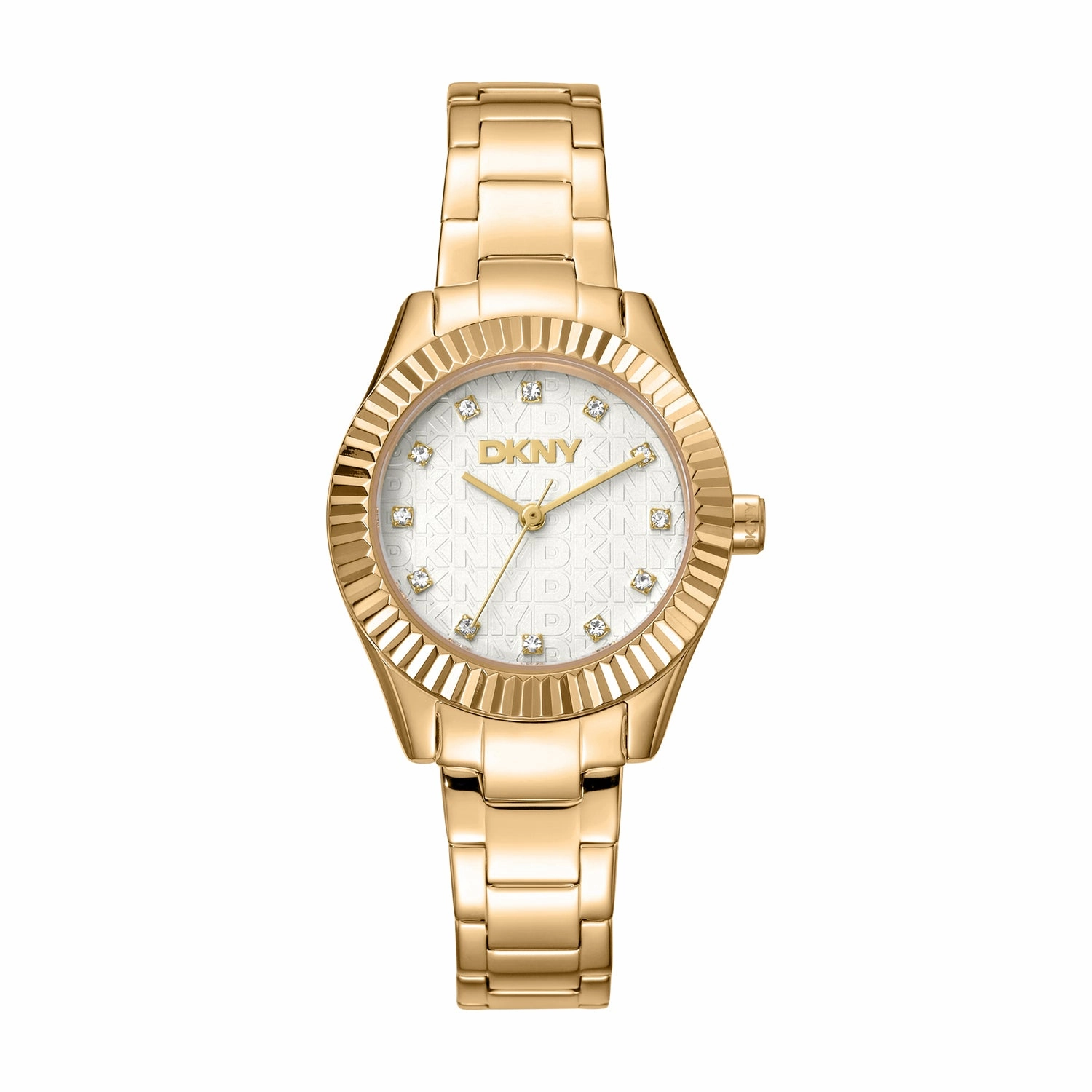 DKNY Chambers Glitz Silver Dial Stainless Steel Watch DK1L017M0055