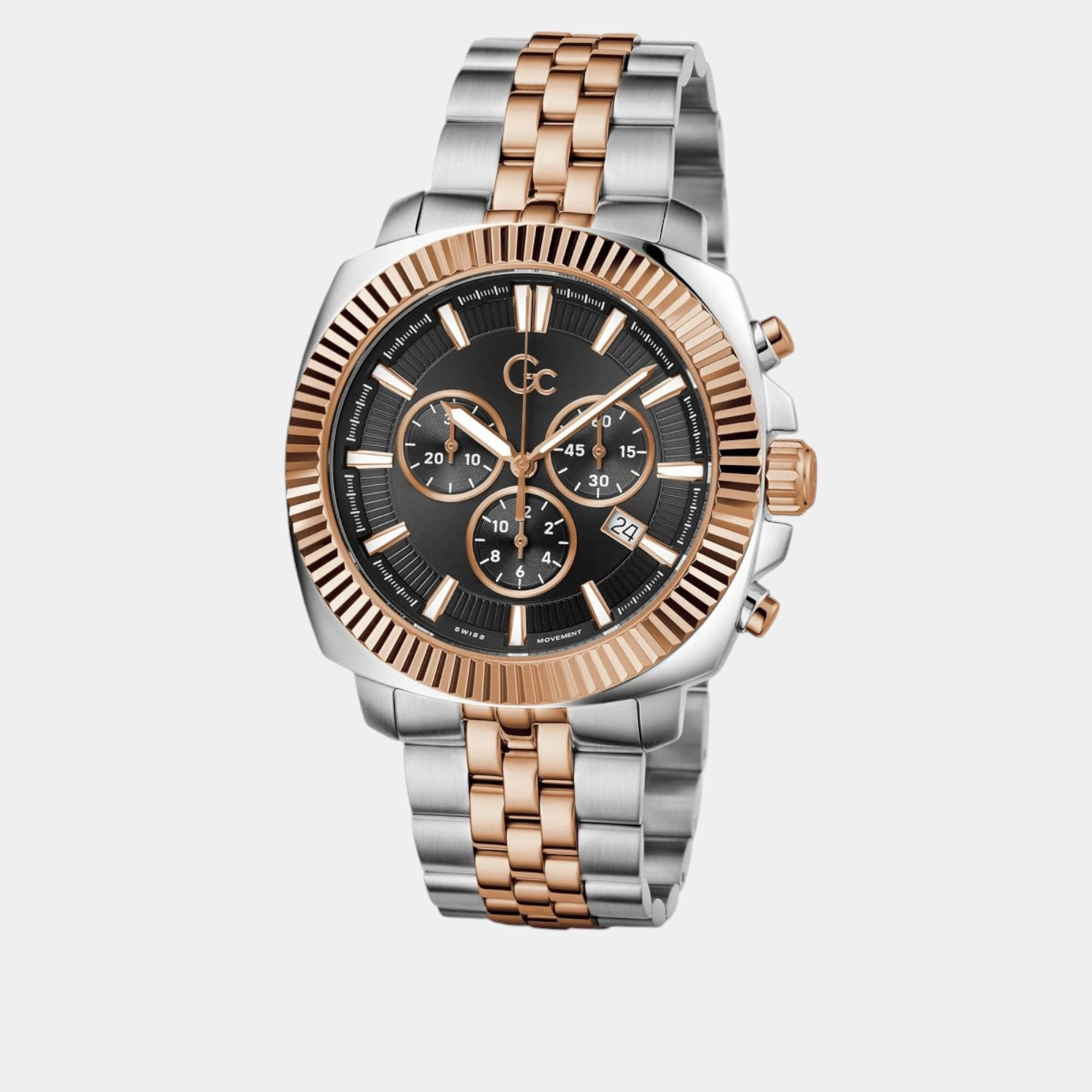 Dress Men Quartz Black Dial Chronograph Stainless Steel Watch Z46001G2MF