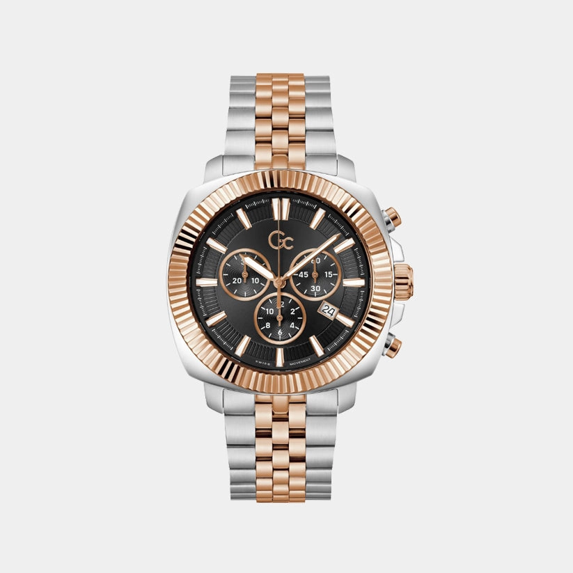 Dress Men Quartz Black Dial Chronograph Stainless Steel Watch Z46001G2MF