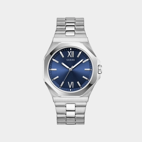 Dress Men Quartz Blue Dial Analog Stainless Steel Watch GW0849G1