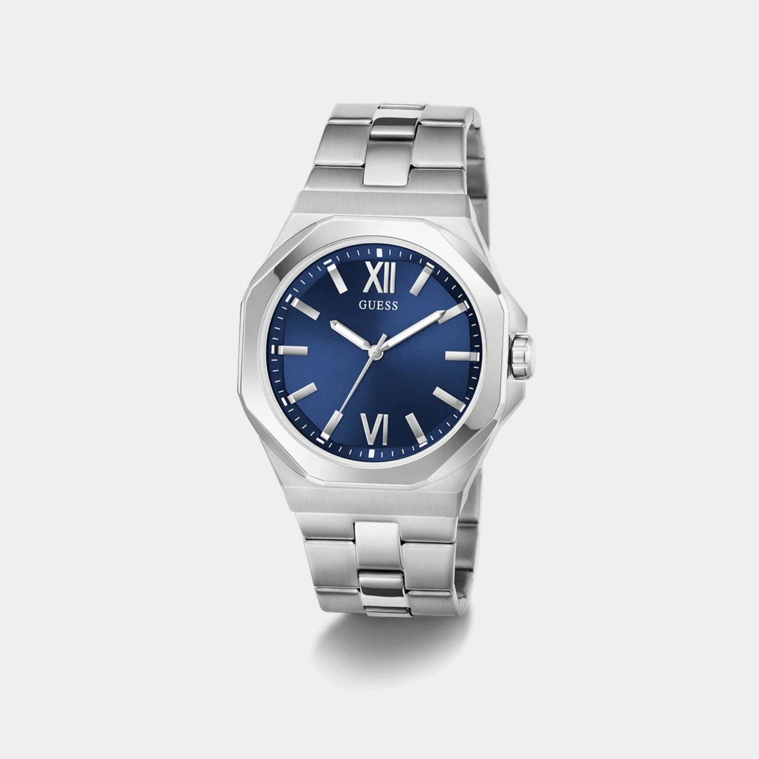 Dress Men Quartz Blue Dial Analog Stainless Steel Watch GW0849G1