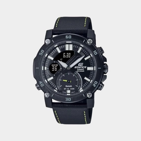 Edifice Men's Analog-Digital Leather Watch EX523 - ECB-20CL-1ADF