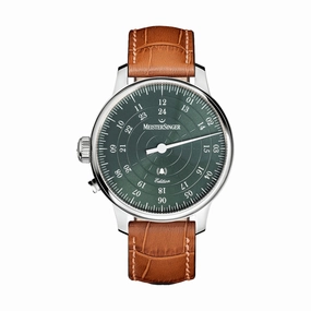 Edition USA Bell Hora Petrol Green Dial 43mm on Cognac Croco Print Leather Strap