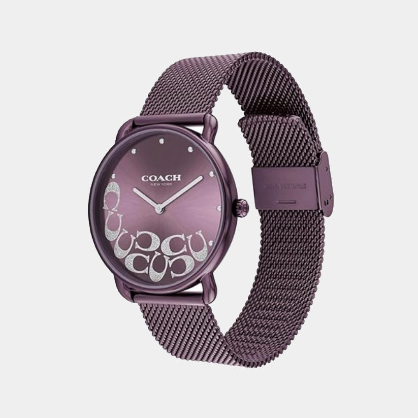 Elliot Women Quartz Purple Dial Analog Mesh Watch 14504339