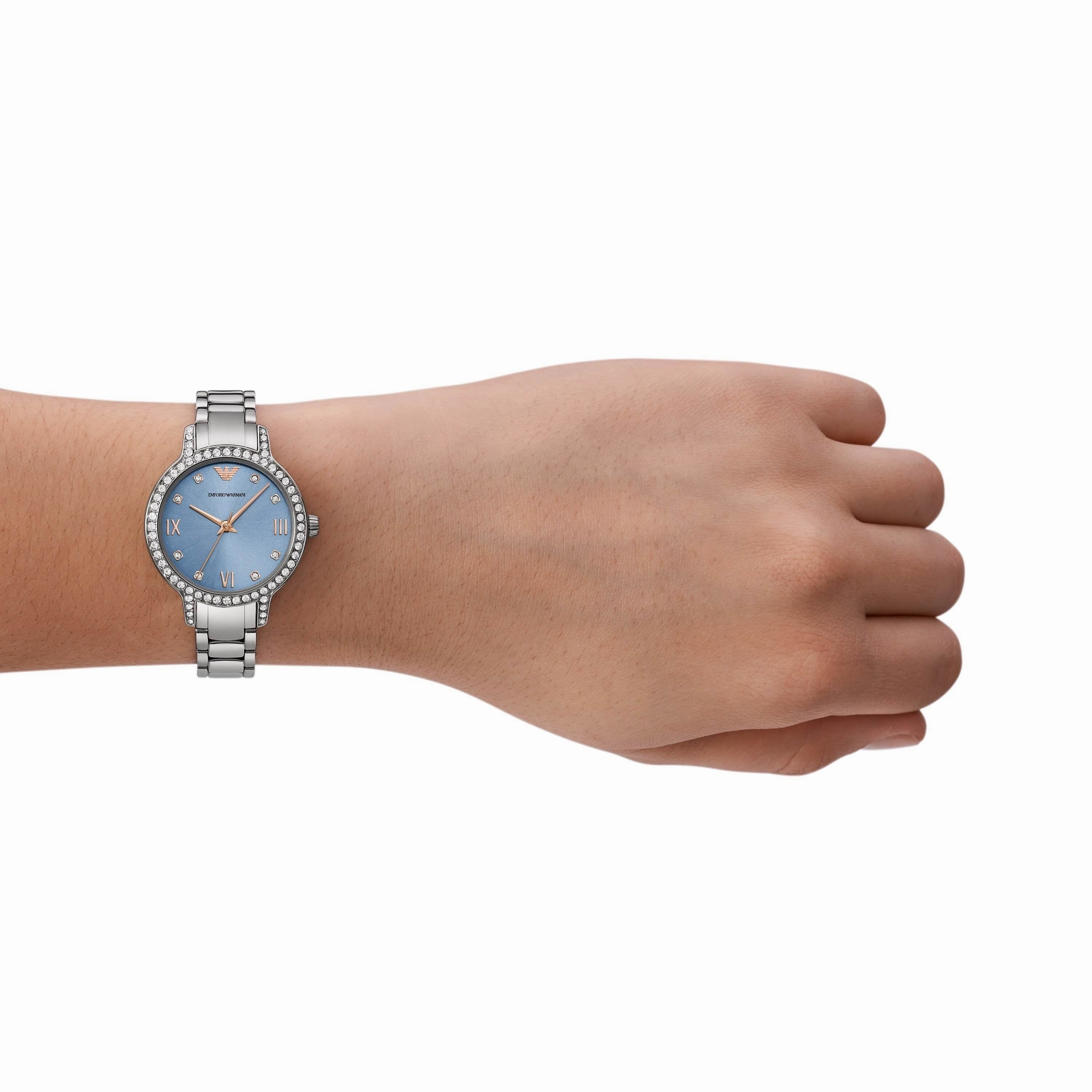 Emporio Armani Silver Tone Analogue Watch AR11585