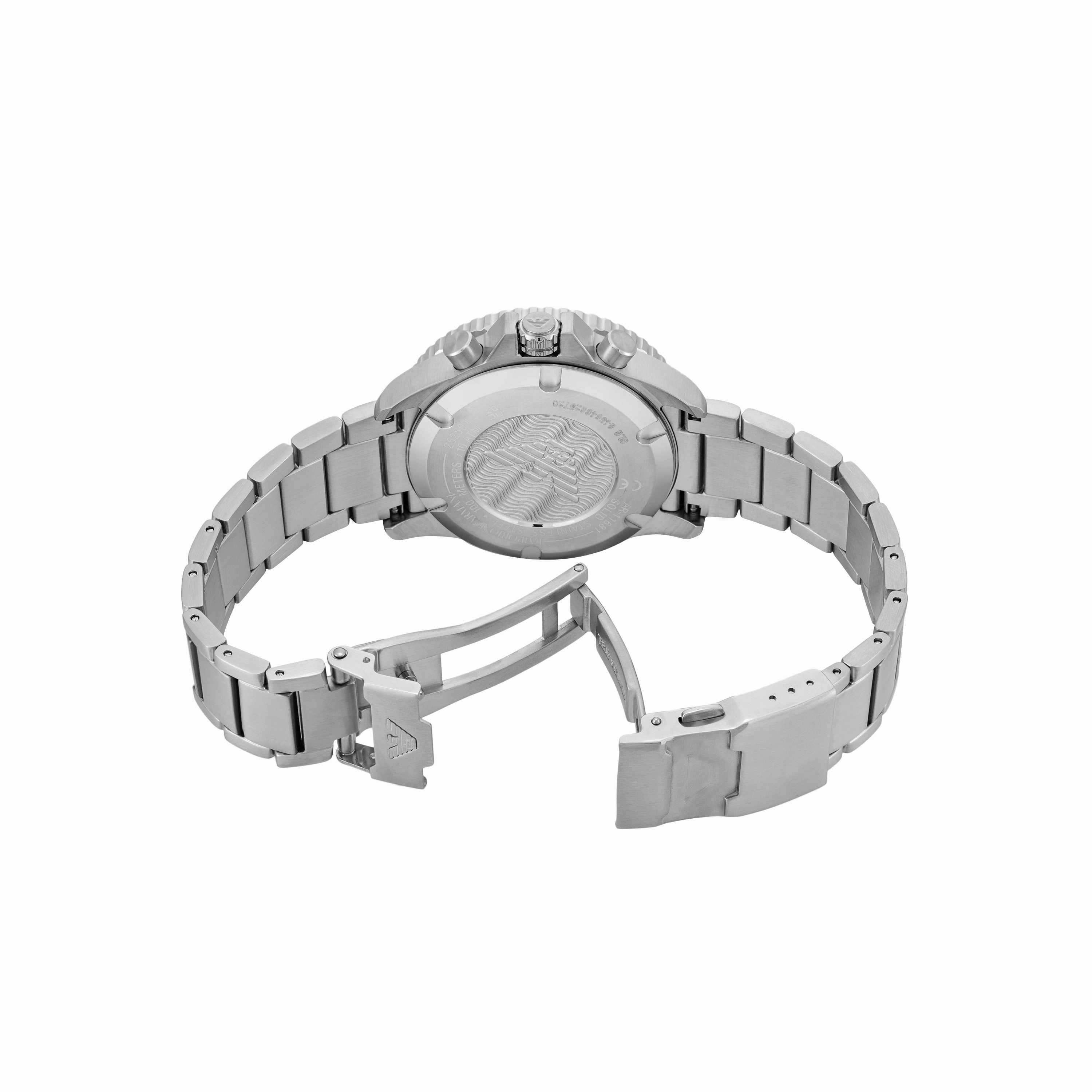 Emporio Armani World Explorer Solar Blue Dial Stainless Steel Watch AR11681