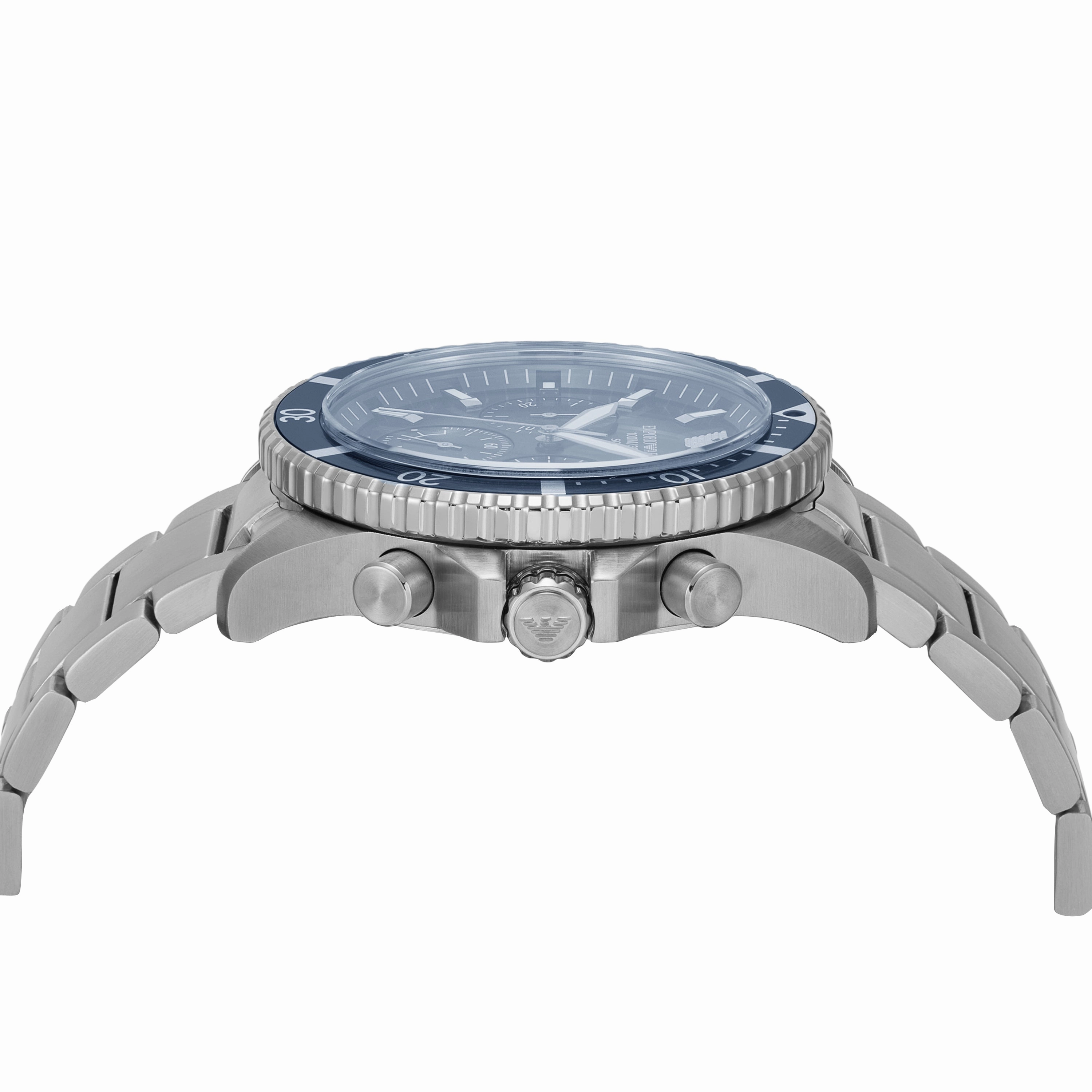 Emporio Armani World Explorer Solar Blue Dial Stainless Steel Watch AR11681