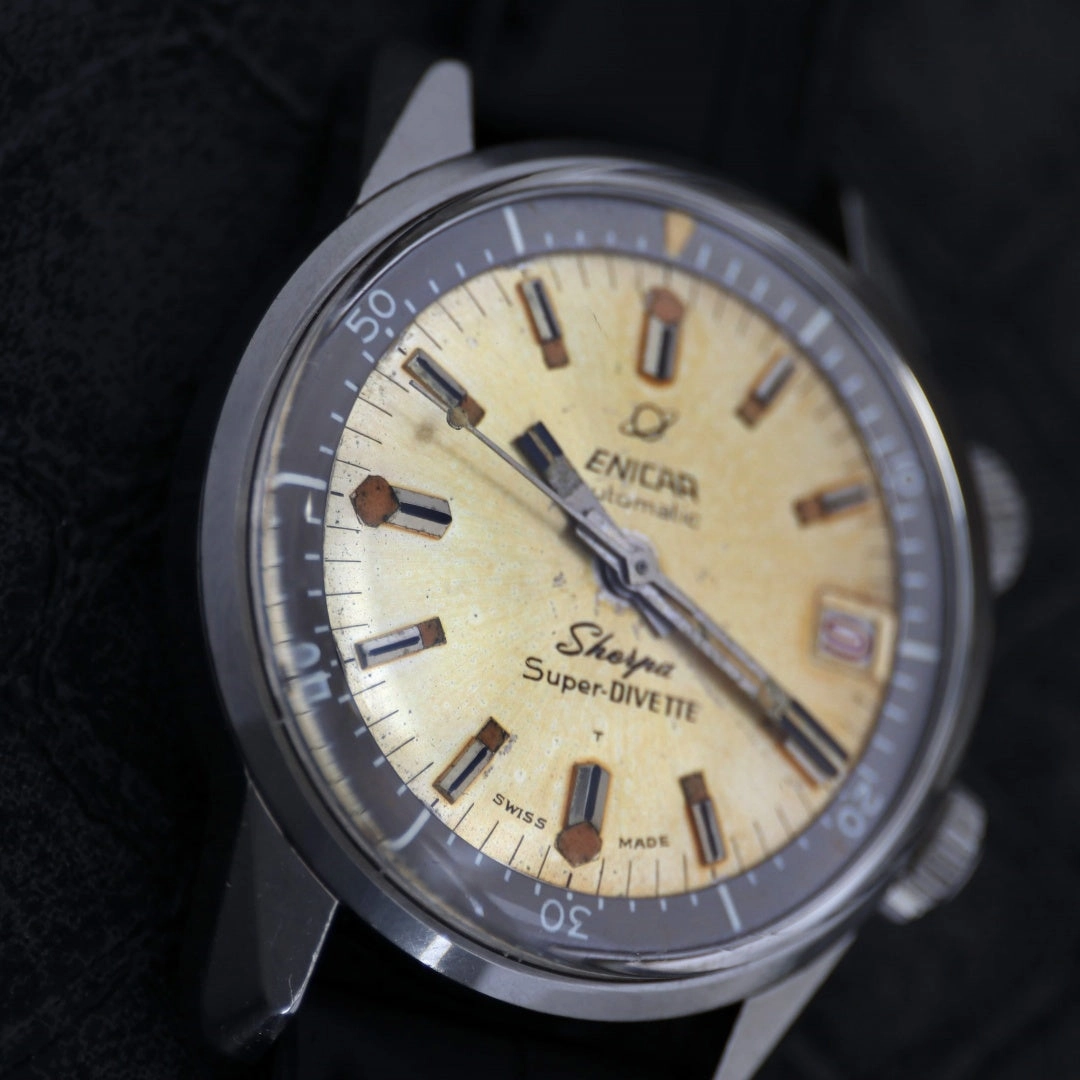 Enicar Sherpa Super-Divette 144-35-01 'Tropical Champagne dial'