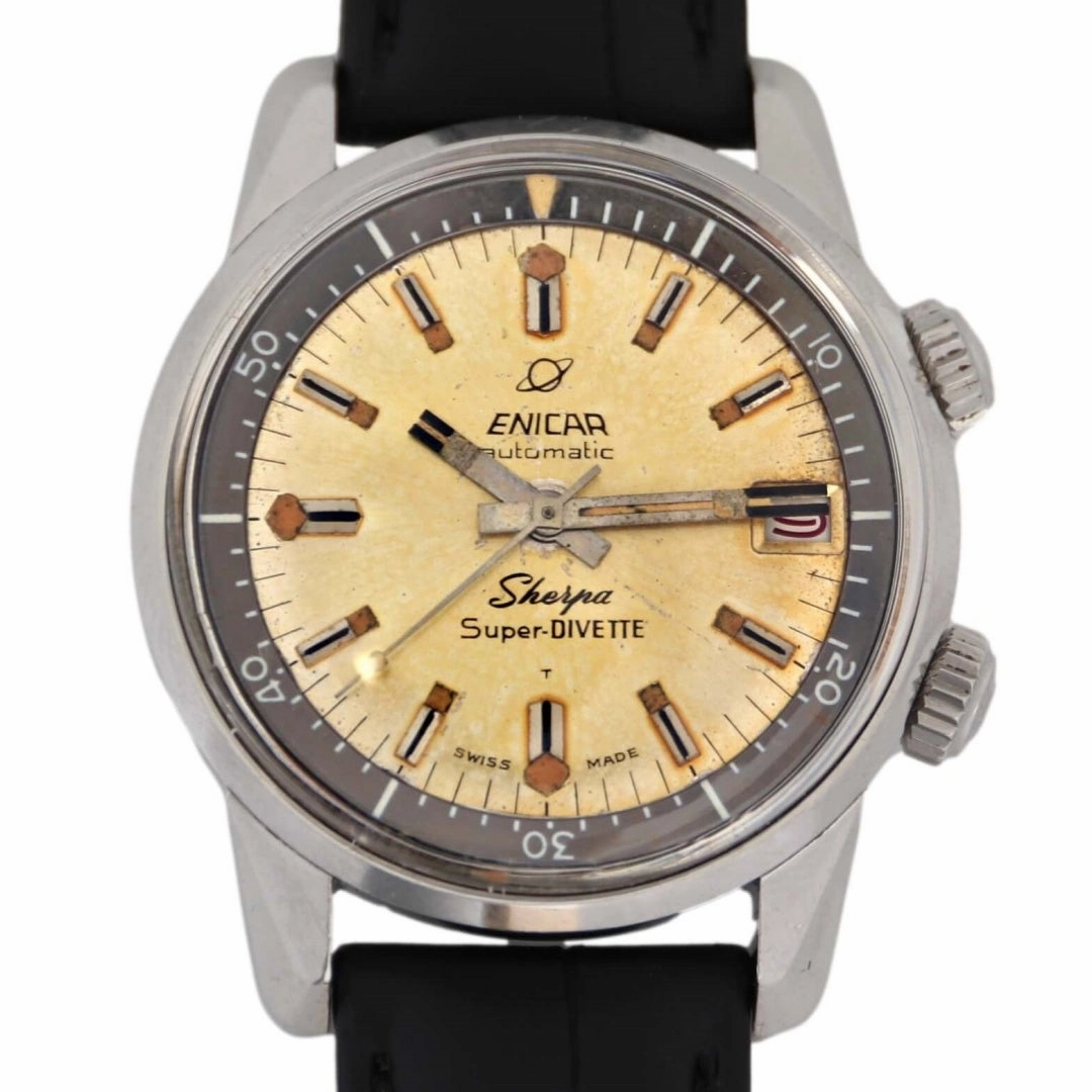 Enicar Sherpa Super-Divette 144-35-01 'Tropical Champagne dial'