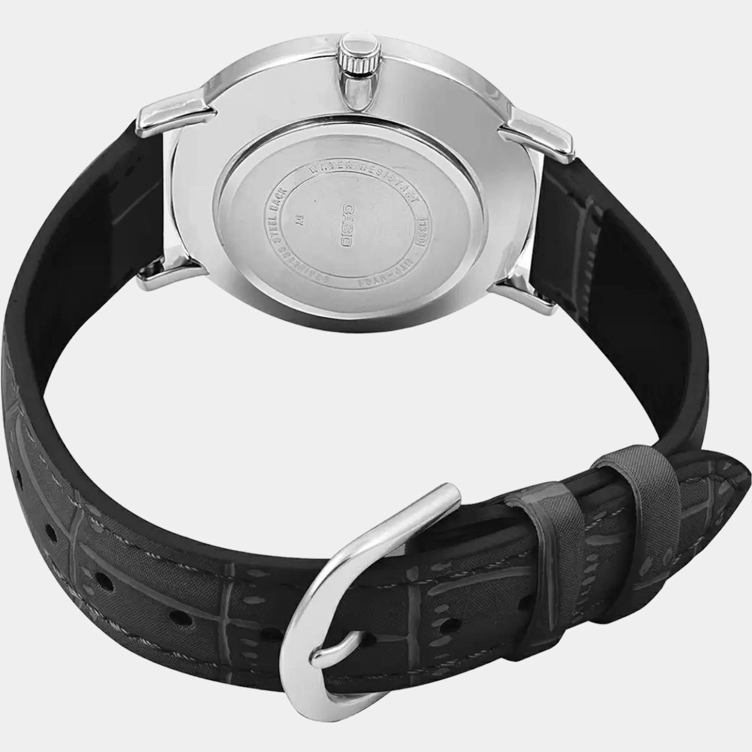 Enticer Men's Analog Leather Watch A1615 - MTP-VT01L-1BUDF