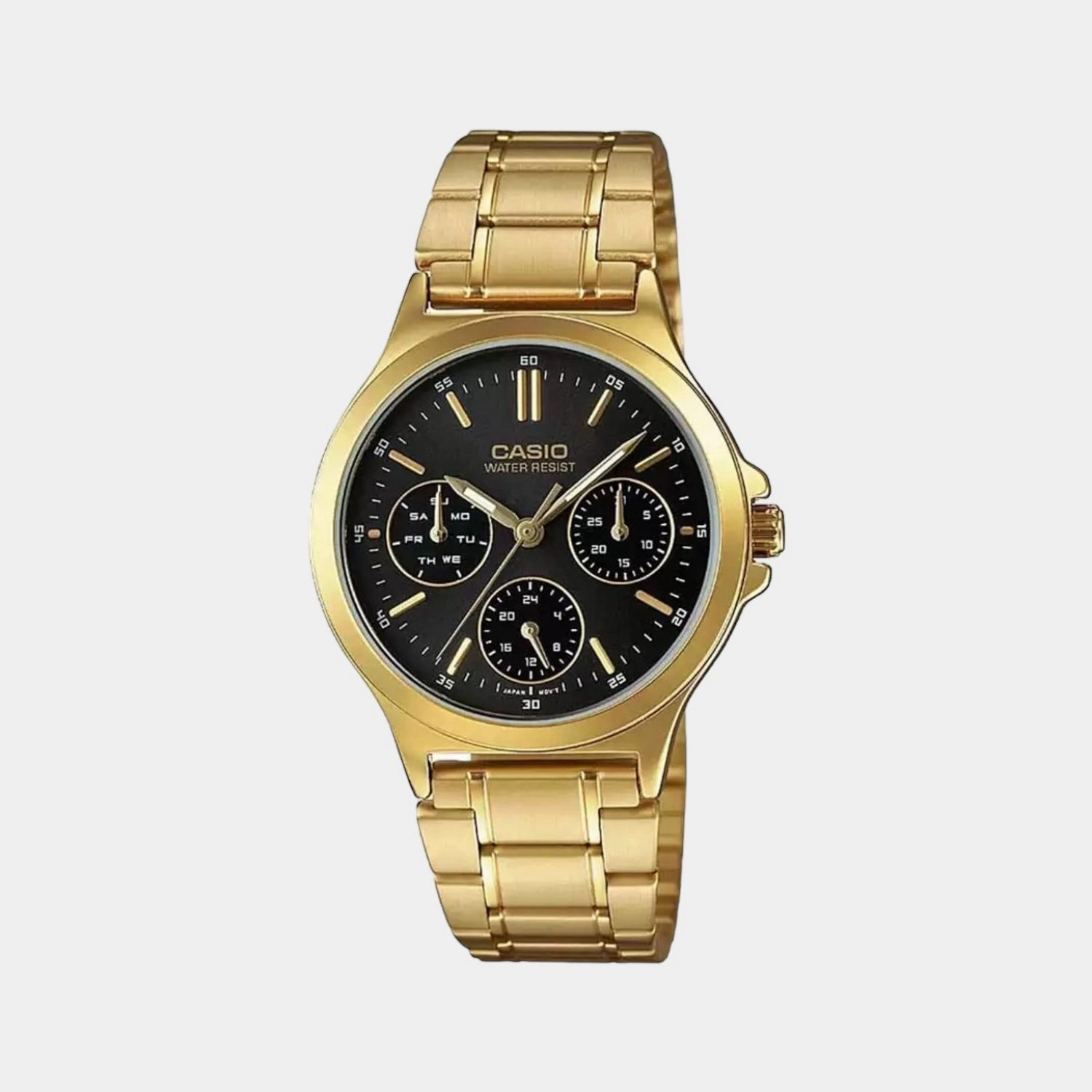 Enticer Women Gold Chronograph Stainless Steel Watch A1914 - LTP-V300G-1AUDF A1914