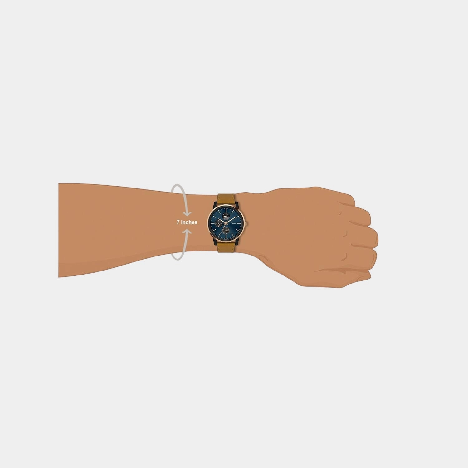 Fashion Men Quartz Blue Dial Multi-Function Leather Watch TWEG18904