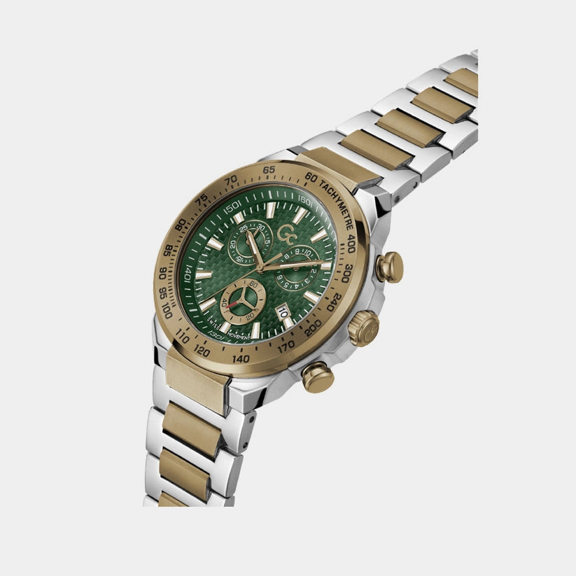 First Class Men Quartz Green Dial Chronograph Stainless Steel Watch Z35002G9MF