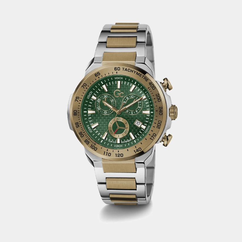 First Class Men Quartz Green Dial Chronograph Stainless Steel Watch Z35002G9MF