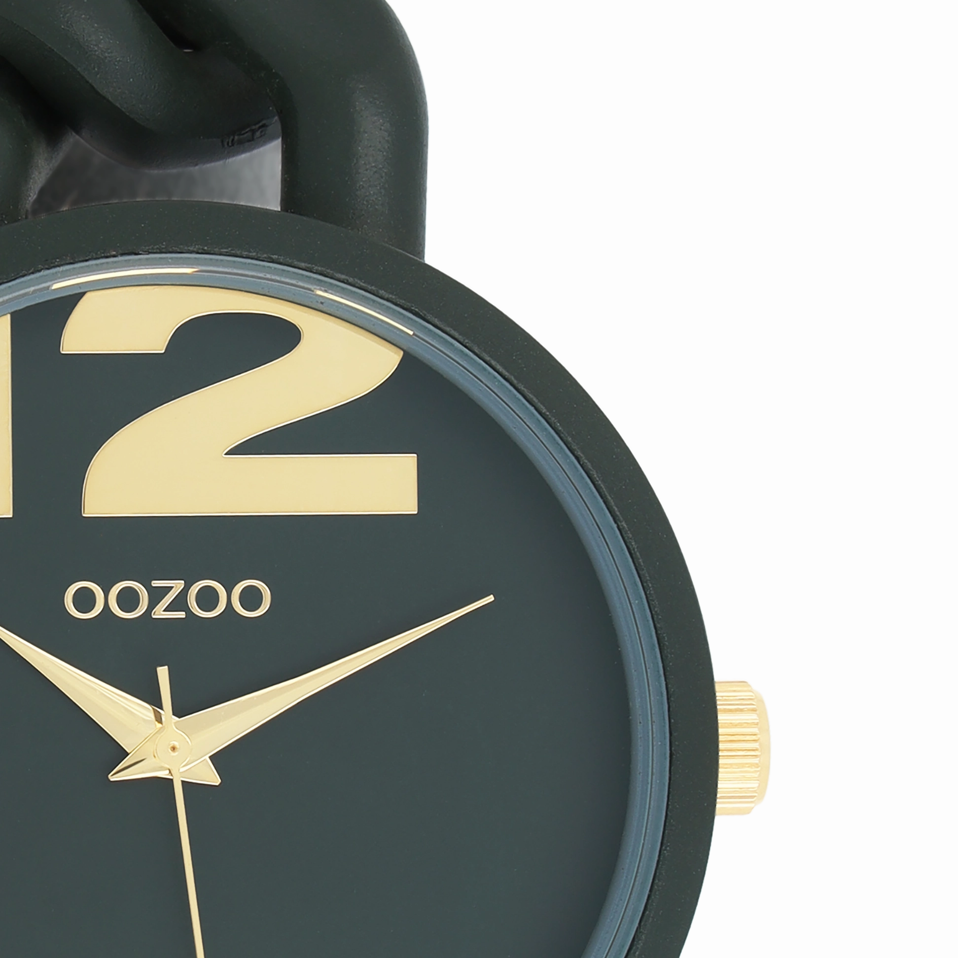 Forest green OOZOO watch with chunky chain bracelet - C11269