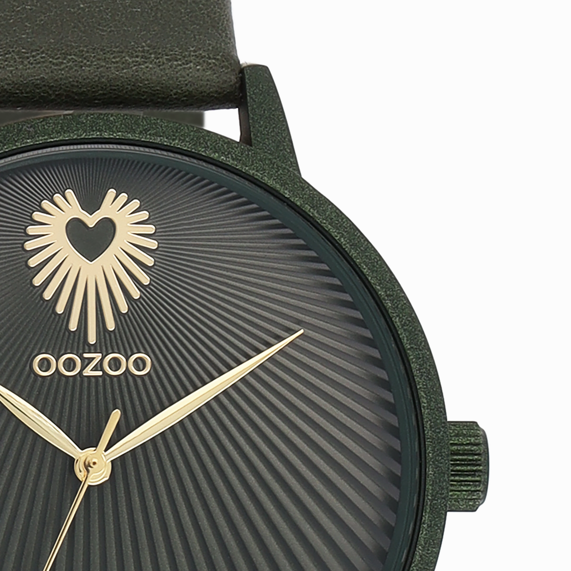 Forest green OOZOO watch with leather strap - C11248